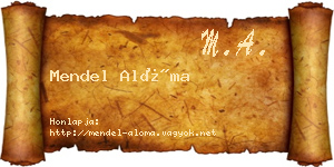 Mendel Alóma névjegykártya
